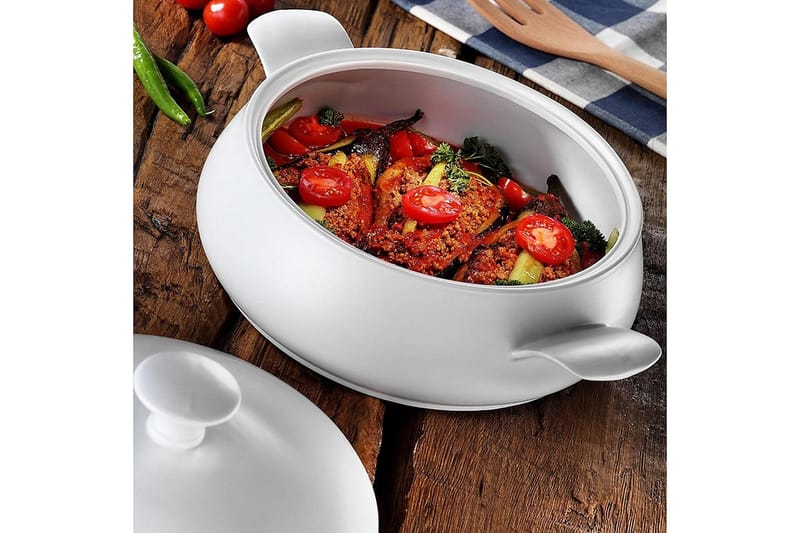 Adine Gjutjärnsgryta 31x22 cm - Porslin/Vit - Kök & hushåll - Matlagning & bakning - Grytor, kastruller & stekkärl - Grytor