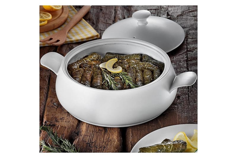 Adine Gjutjärnsgryta 31x22 cm - Porslin/Vit - Kök & hushåll - Matlagning & bakning - Grytor, kastruller & stekkärl - Grytor