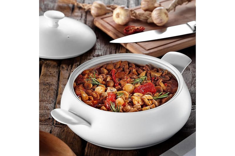 Adine Gjutjärnsgryta 31x22 cm - Porslin/Vit - Kök & hushåll - Matlagning & bakning - Grytor, kastruller & stekkärl - Grytor