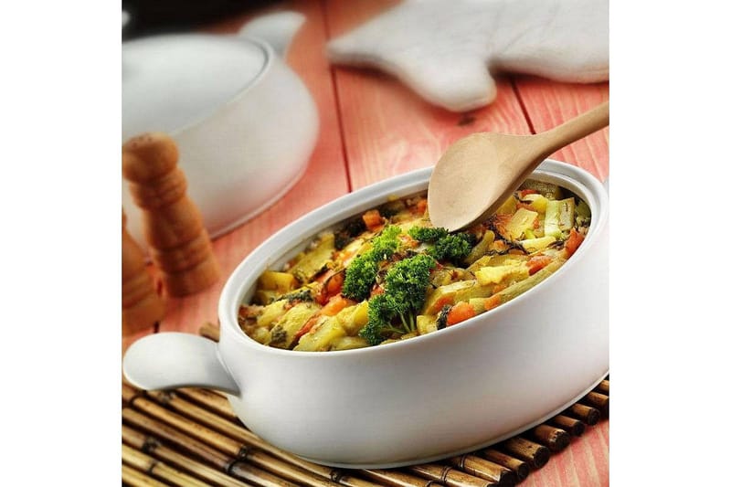 Adine Gjutjärnsgryta 31x22 cm - Porslin/Vit - Kök & hushåll - Matlagning & bakning - Grytor, kastruller & stekkärl - Grytor