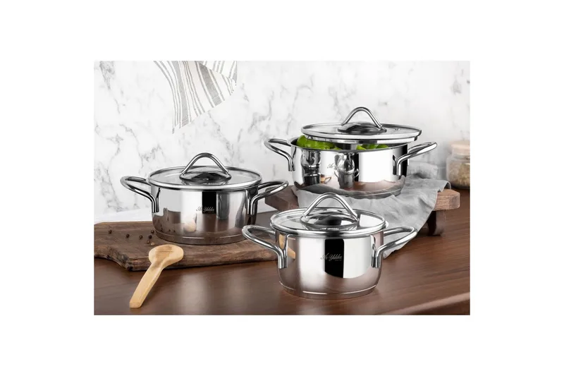 Grytset (6 delar) Nymora Argentu - Silver - Kök & hushåll - Matlagning & bakning - Grytor, kastruller & stekkärl - Grytor