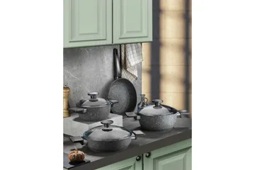 Grytset (7 delar) Lenor 13 Svart - Svart - Kök & hushåll - Matlagning & bakning - Grytor, kastruller & stekkärl - Grytor