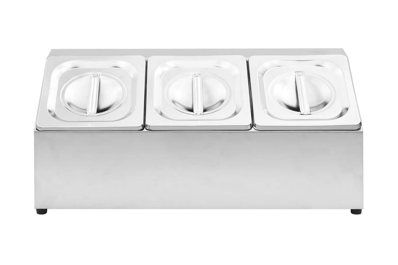 Gastronormbehållare med 3 GN 1/6 kastrull rostfritt stål - Silver - Kök & hushåll - Matlagning & bakning - Grytor, kastruller & stekkärl - Kastruller