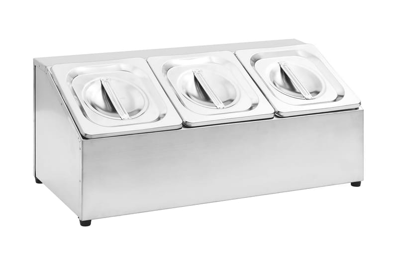 Gastronormbehållare med 3 GN 1/6 kastrull rostfritt stål - Silver - Kök & hushåll - Matlagning & bakning - Grytor, kastruller & stekkärl - Kastruller
