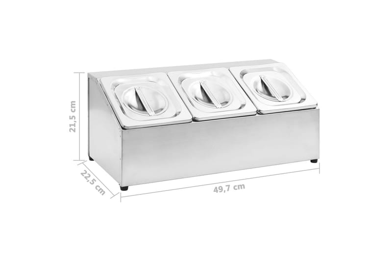 Gastronormbehållare med 3 GN 1/6 kastrull rostfritt stål - Silver - Kök & hushåll - Matlagning & bakning - Grytor, kastruller & stekkärl - Kastruller