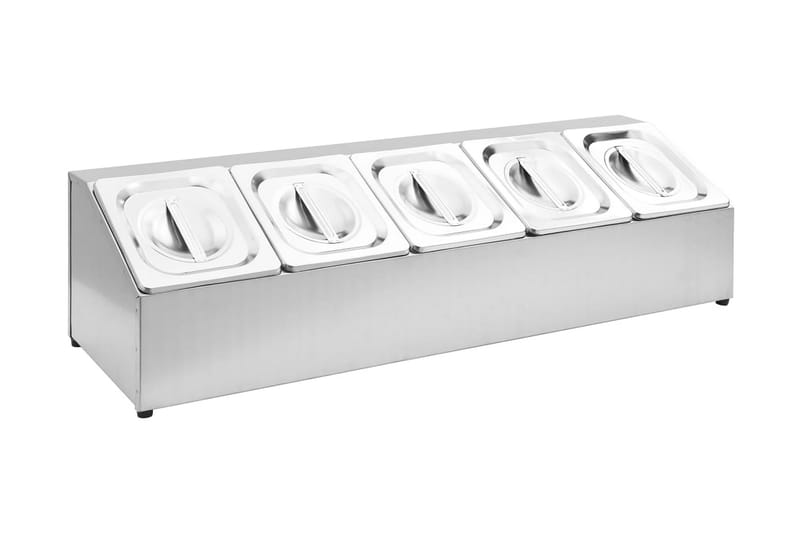 Gastronormbehållare med 5 GN 1/6 kastrull rostfritt stål - Silver - Kök & hushåll - Matlagning & bakning - Grytor, kastruller & stekkärl - Kastruller