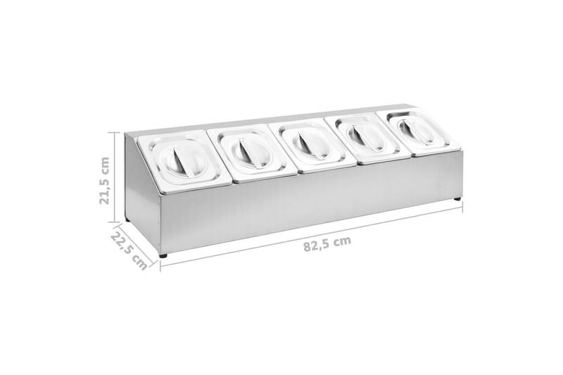 Gastronormbehållare med 5 GN 1/6 kastrull rostfritt stål - Silver - K�ök & hushåll - Matlagning & bakning - Grytor, kastruller & stekkärl - Kastruller