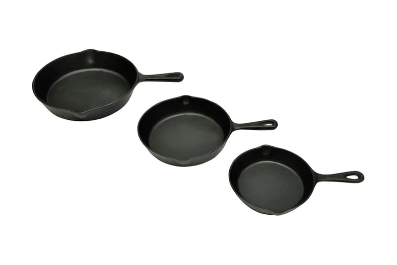 Stekpanna 3-pack 17, 21, 27 cm i diameter - Svart - Kök & hushåll - Matlagning & bakning - Grytor, kastruller & stekkärl - Stekpannor