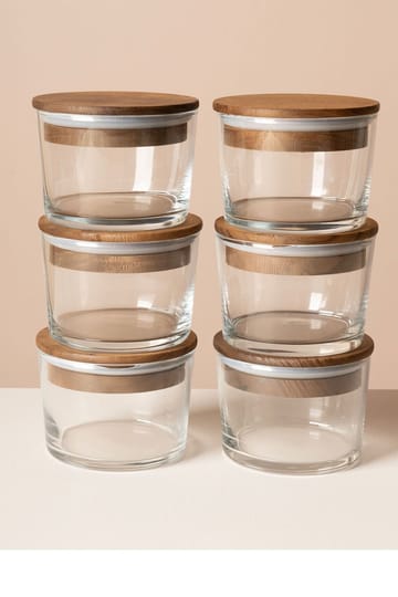 Fenvik Förvaringsburkset (12 delar) 8x8x5 cm - Transparent valnöt - Kök & hushåll - Matlagning & bakning - Köksredskap & kökstillbehör - Flaskor & burkar
