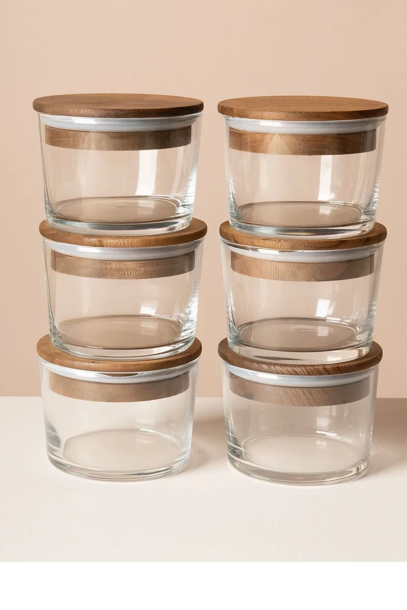 Fenvik Förvaringsburkset (12 delar) 8x8x5 cm - Transparent valnöt - Kök & hushåll - Matlagning & bakning - Köksredskap & kökstillbehör - Flaskor & burkar