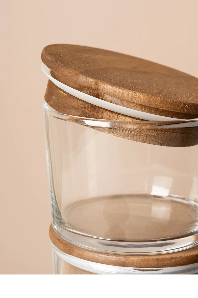 Fenvik Förvaringsburkset (12 delar) 8x8x5 cm - Transparent valnöt - Kök & hushåll - Matlagning & bakning - Köksredskap & kökstillbehör - Flaskor & burkar