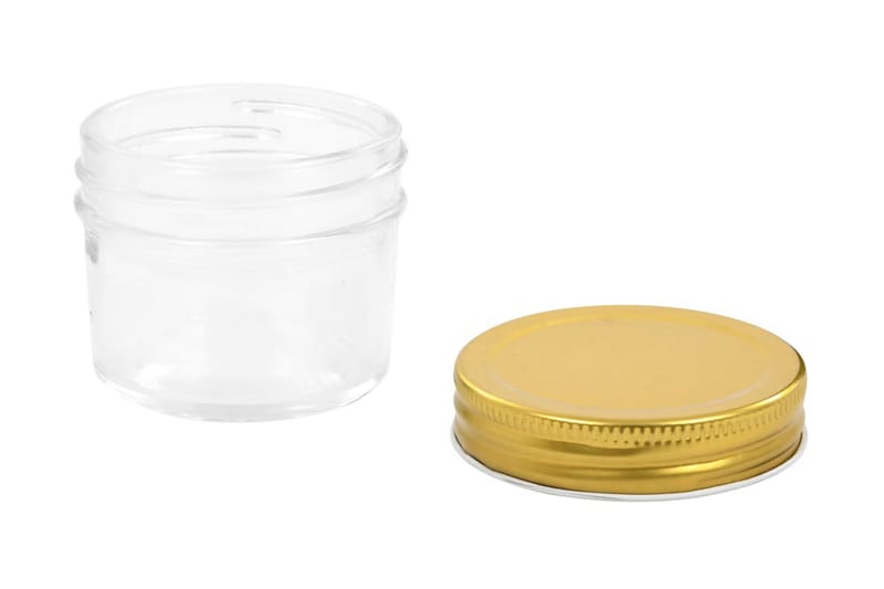 Syltburkar i glas med guldfärgade lock 24 st 110 ml - Guld - Kök & hushåll - Matlagning & bakning - Köksredskap & kökstillbehör - Flaskor & burkar