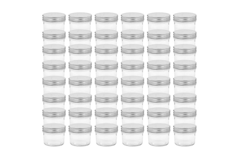 Syltburkar i glas med silvriga lock 48 st 110 ml - Silver - Kök & hushåll - Matlagning & bakning - Köksredskap & kökstillbehör - Flaskor & burkar