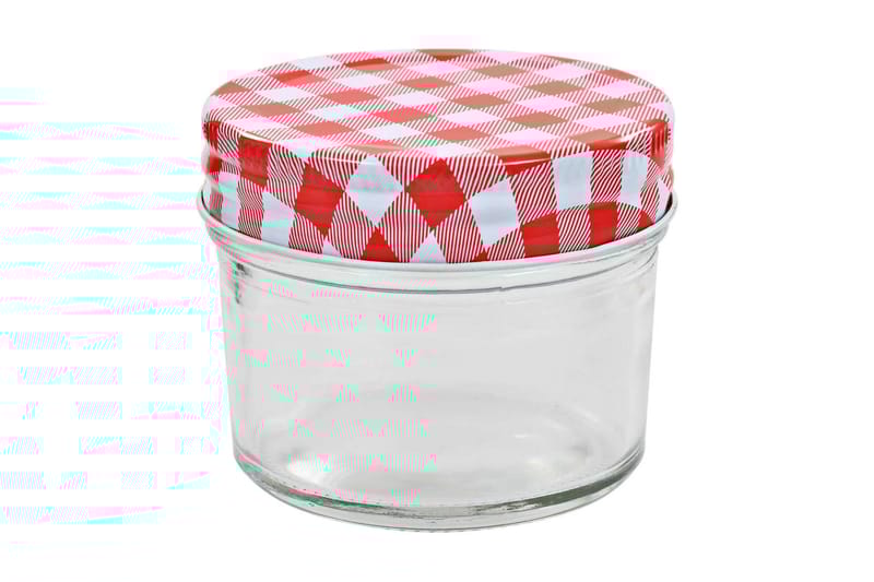 Syltburkar i glas med vita och röda lock 24 st 110 ml - Röd - Kök & hushåll - Matlagning & bakning - Köksredskap & kökstillbehör - Flaskor & burkar