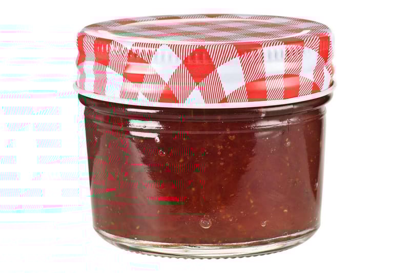 Syltburkar i glas med vita och röda lock 24 st 110 ml - Röd - Kök & hushåll - Matlagning & bakning - Köksredskap & kökstillbehör - Flaskor & burkar