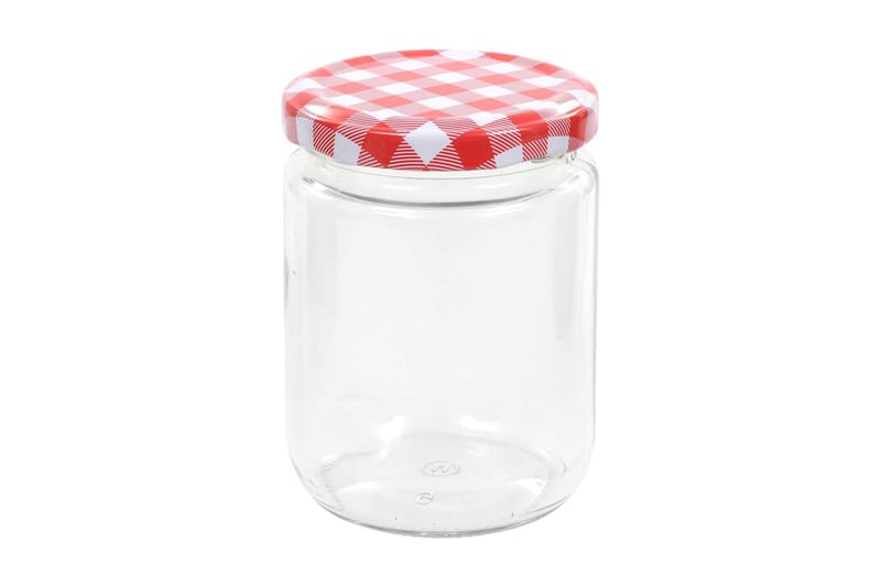 Syltburkar i glas med vita och röda lock 48 st 230 ml - Röd - Kök & hushåll - Matlagning & bakning - Köksredskap & kökstillbehör - Flaskor & burkar