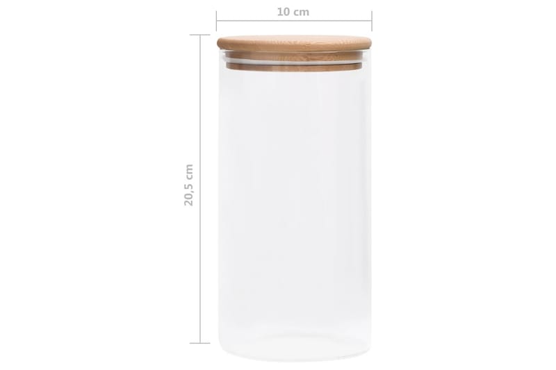 Förvaringsburkar i glas med bambulock 4 st 1200 ml - Transparent - Kök & hushåll - Matlagning & bakning - Köksredskap & kökstillbehör - Flaskor & burkar