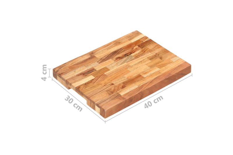 Skärbräda 40x30x4 cm massivt akaciaträ - Brun - Kök & hushåll - Matlagning & bakning - Köksredskap & kökstillbehör - Skärbräda
