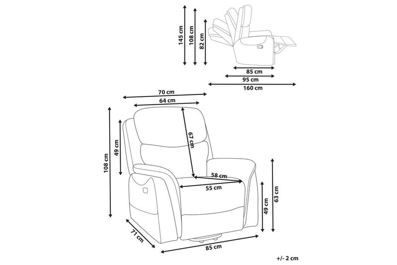 Elektrisk reclinerfåtölj Glorie Grå - Grå - Kök & hushåll - Personvård & hälsa - Massage & välbefinnande - Massagestolar & massagefåtöljer