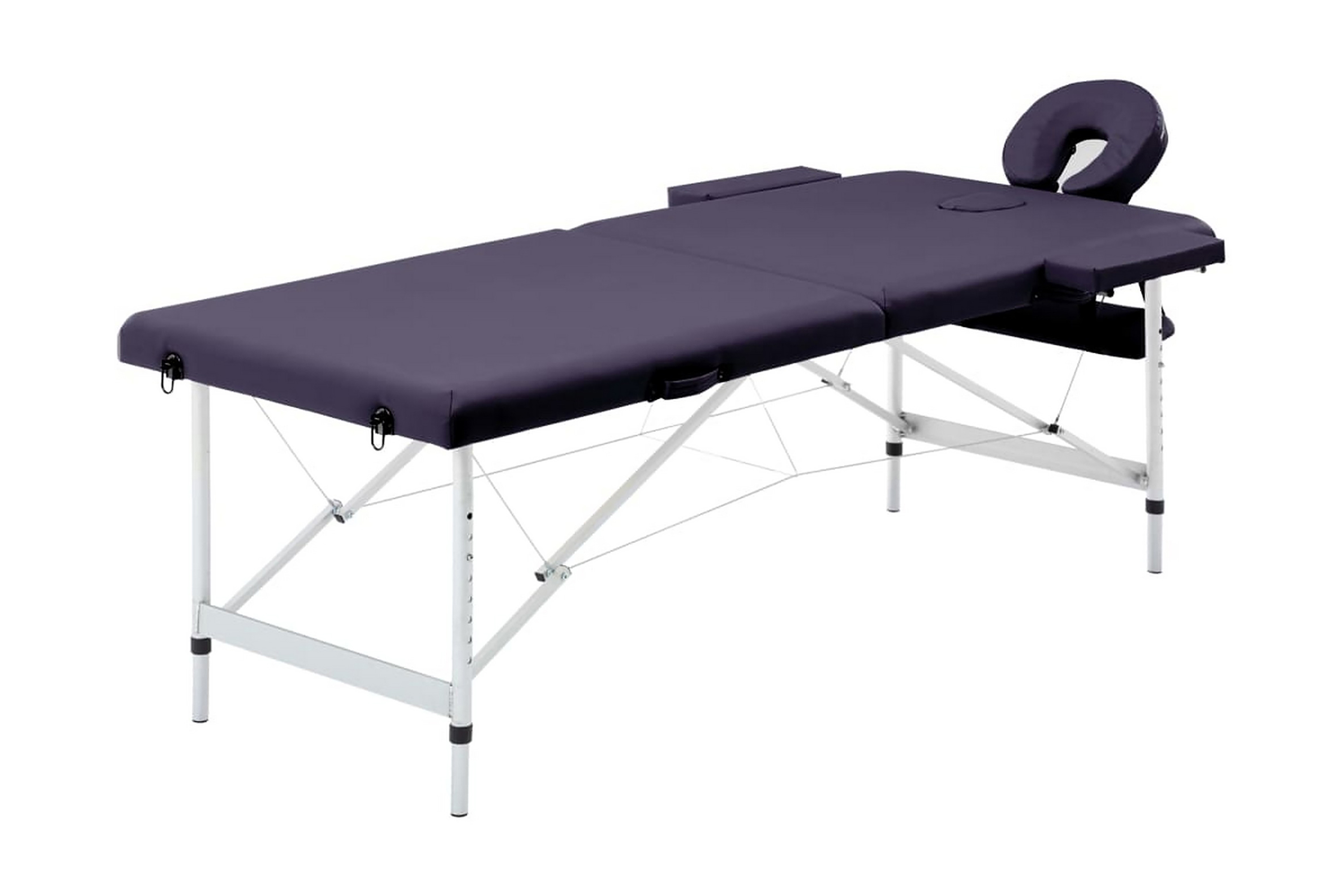 Hopfällbar massagebänk 2 sektioner aluminium mörklila – Lila