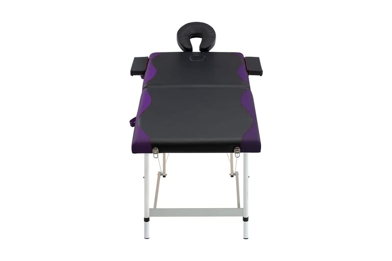 Hopfällbar massagebänk 2 sektioner aluminium svart och lila - Svart - Kök & hushåll - Personvård & hälsa - Massage & välbefinnande - Massagebänk & massagebord