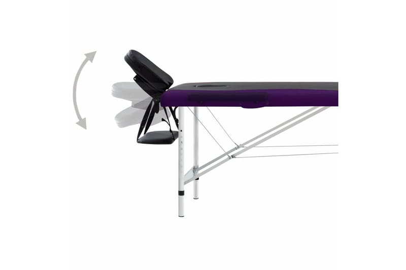 Hopfällbar massagebänk 2 sektioner aluminium svart och lila - Svart - Kök & hushåll - Personvård & hälsa - Massage & välbefinnande - Massagebänk & massagebord