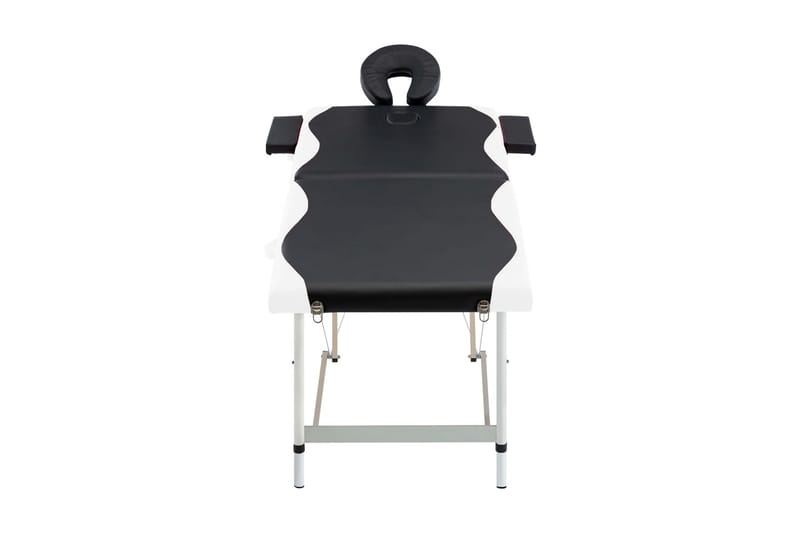 Hopfällbar massagebänk 2 sektioner aluminium svart och vit - Svart - Kök & hushåll - Personvård & hälsa - Massage & välbefinnande - Massagebänk & massagebord