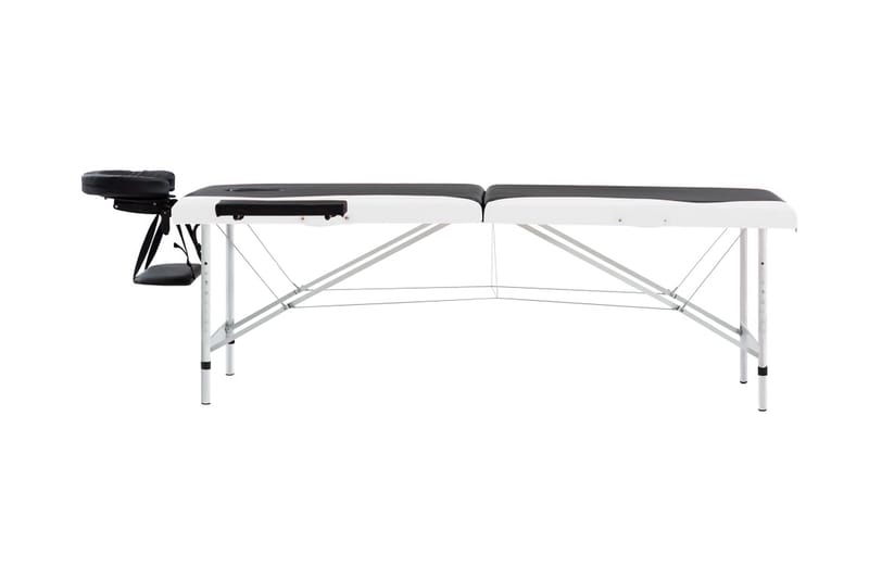 Hopfällbar massagebänk 2 sektioner aluminium svart och vit - Svart - Kök & hushåll - Personvård & hälsa - Massage & välbefinnande - Massagebänk & massagebord