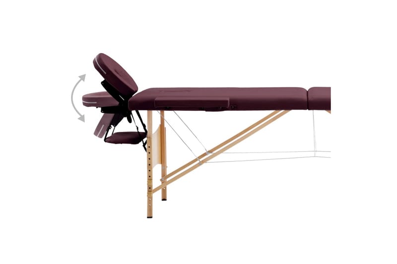 Hopfällbar massagebänk 2 sektioner trä lila - Lila - Kök & hushåll - Personvård & hälsa - Massage & välbefinnande - Massagebänk & massagebord