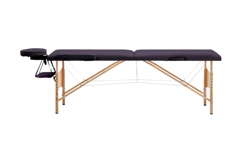 Hopfällbar massagebänk 2 sektioner trä mörklila - Lila - Kök & hushåll - Personvård & hälsa - Massage & välbefinnande - Massagebänk & massagebord
