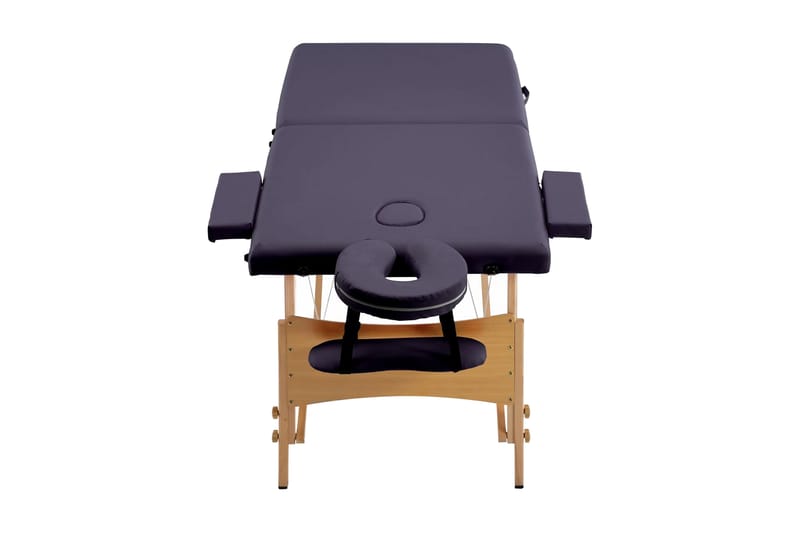Hopfällbar massagebänk 2 sektioner trä mörklila - Lila - Kök & hushåll - Personvård & hälsa - Massage & välbefinnande - Massagebänk & massagebord