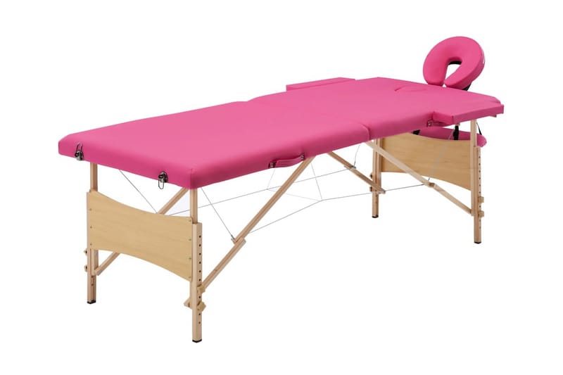 Hopfällbar massagebänk 2 sektioner trä rosa - Rosa - Massagebänk & massagebord