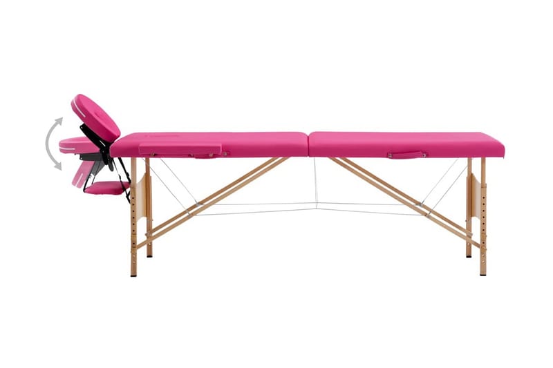 Hopfällbar massagebänk 2 sektioner trä rosa - Rosa - Kök & hushåll - Personvård & hälsa - Massage & välbefinnande - Massagebänk & massagebord