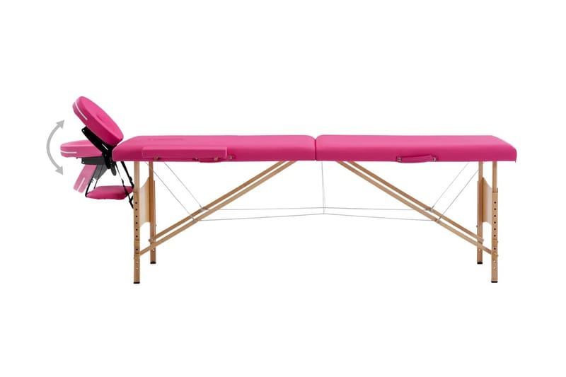Hopfällbar massagebänk 2 sektioner trä rosa - Rosa - Massagebänk & massagebord