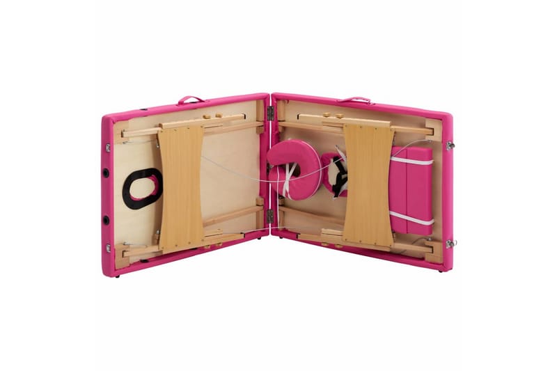 Hopfällbar massagebänk 2 sektioner trä rosa - Rosa - Kök & hushåll - Personvård & hälsa - Massage & välbefinnande - Massagebänk & massagebord