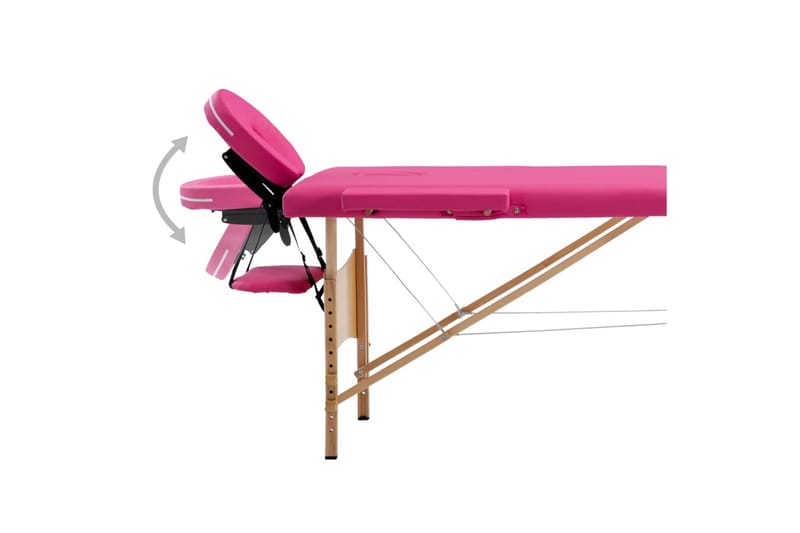 Hopfällbar massagebänk 2 sektioner trä rosa - Rosa - Kök & hushåll - Personvård & hälsa - Massage & välbefinnande - Massagebänk & massagebord