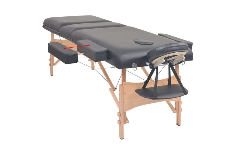 Hopfällbar massagebänk 3 sektioner 10 cm tjock svart - Svart - Kök & hushåll - Personvård & hälsa - Massage & välbefinnande - Massagebänk & massagebord