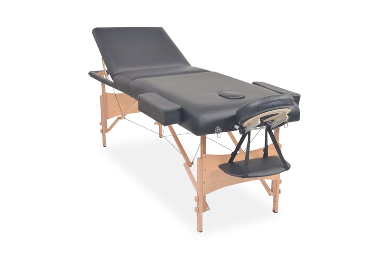 Hopfällbar massagebänk 3 sektioner 10 cm tjock svart - Svart - Kök & hushåll - Personvård & hälsa - Massage & välbefinnande - Massagebänk & massagebord