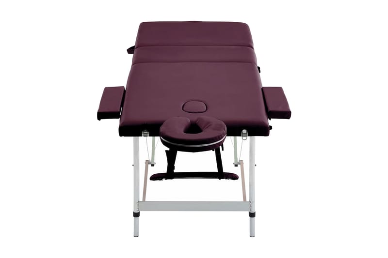 Hopfällbar massagebänk 3 sektioner aluminium lila - Lila - Kök & hushåll - Personvård & hälsa - Massage & välbefinnande - Massagebänk & massagebord