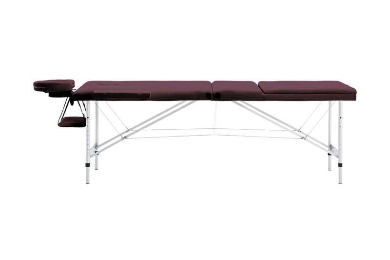 Hopfällbar massagebänk 3 sektioner aluminium lila - Lila - Kök & hushåll - Personvård & hälsa - Massage & välbefinnande - Massagebänk & massagebord