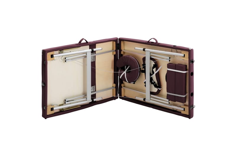 Hopfällbar massagebänk 3 sektioner aluminium lila - Lila - Kök & hushåll - Personvård & hälsa - Massage & välbefinnande - Massagebänk & massagebord