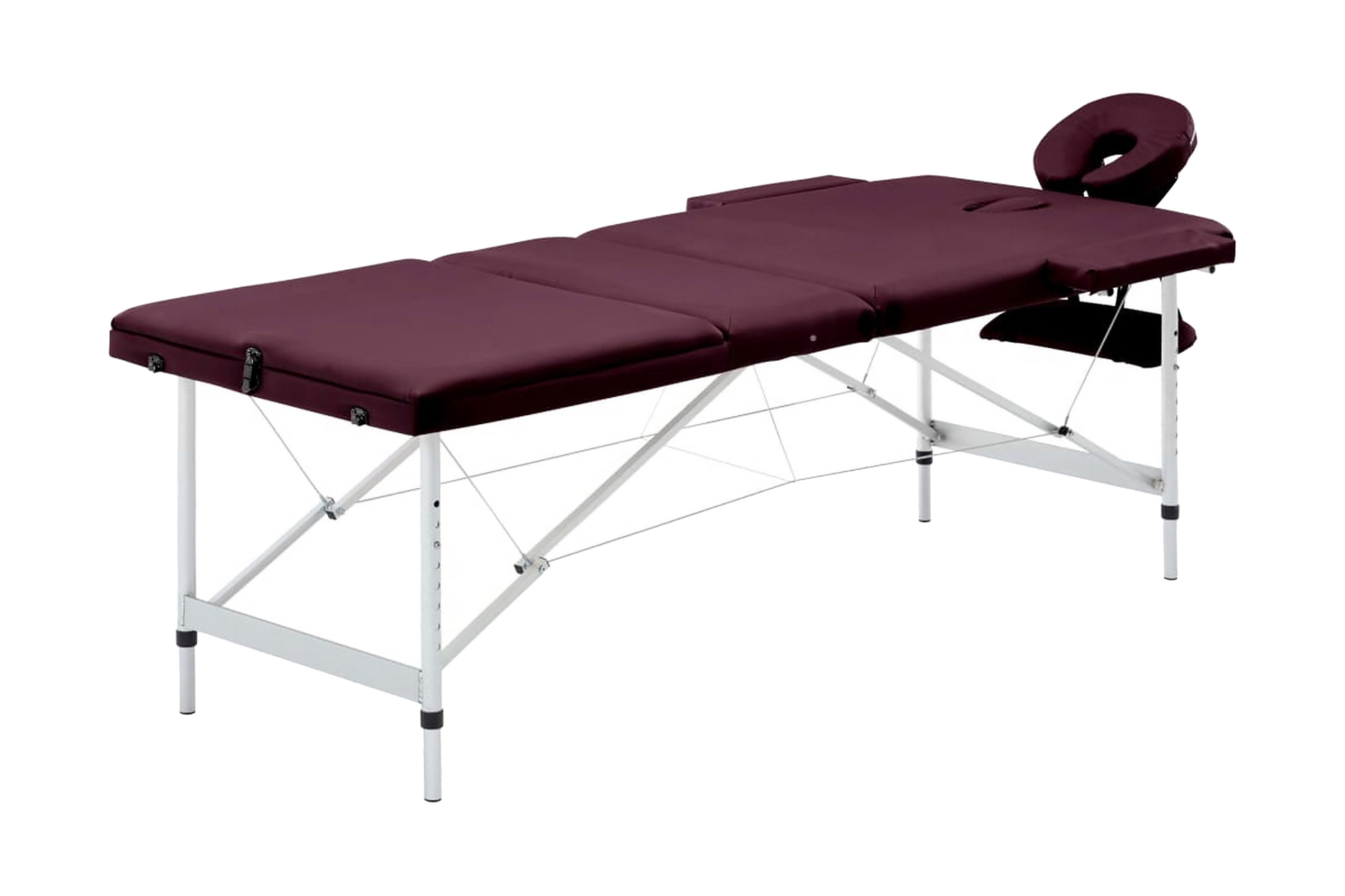 Hopfällbar massagebänk 3 sektioner aluminium lila – Lila
