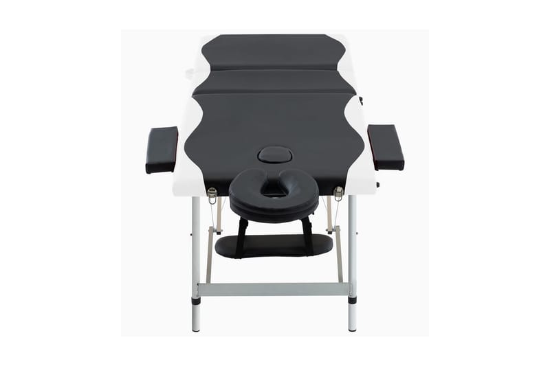 Hopfällbar massagebänk 3 sektioner aluminium svart och vit - Svart - Kök & hushåll - Personvård & hälsa - Massage & välbefinnande - Massagebänk & massagebord