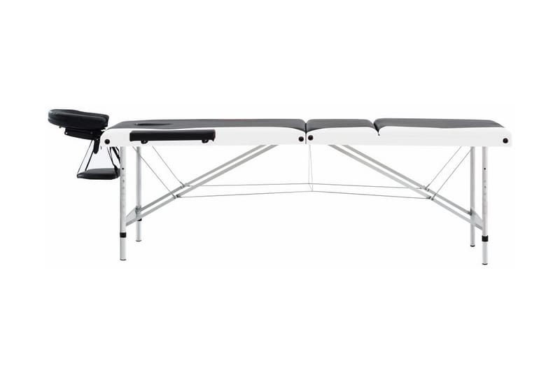 Hopfällbar massagebänk 3 sektioner aluminium svart och vit - Svart - Kök & hushåll - Personvård & hälsa - Massage & välbefinnande - Massagebänk & massagebord