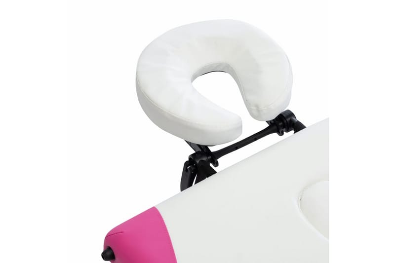 Hopfällbar massagebänk 3 sektioner aluminium vit och rosa - Vit - Kök & hushåll - Personvård & hälsa - Massage & välbefinnande - Massagebänk & massagebord