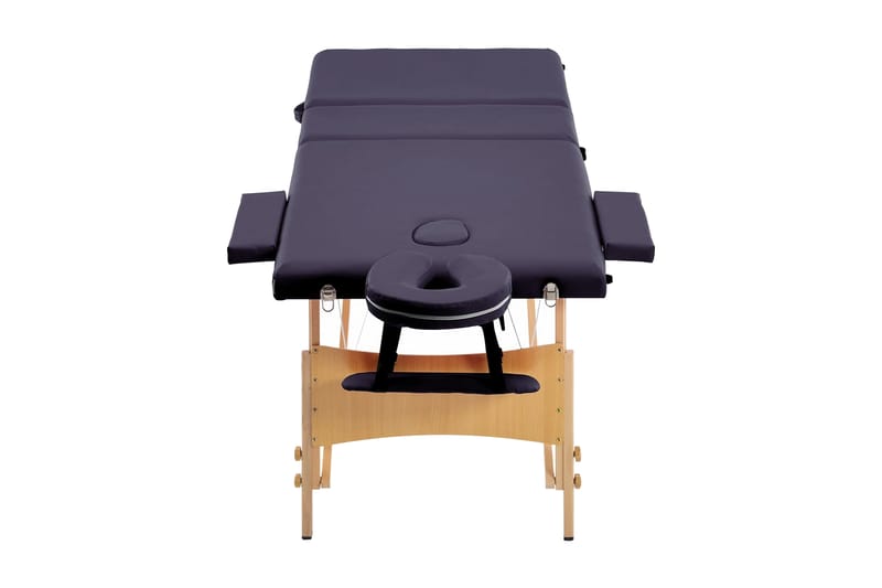 Hopfällbar massagebänk 3 sektioner trä mörklila - Lila - Kök & hushåll - Personvård & hälsa - Massage & välbefinnande - Massagebänk & massagebord