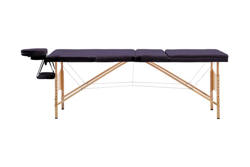 Hopfällbar massagebänk 3 sektioner trä mörklila - Lila - Kök & hushåll - Personvård & hälsa - Massage & välbefinnande - Massagebänk & massagebord