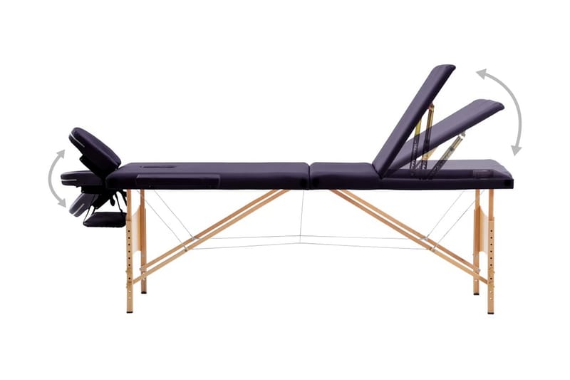 Hopfällbar massagebänk 3 sektioner trä mörklila - Lila - Kök & hushåll - Personvård & hälsa - Massage & välbefinnande - Massagebänk & massagebord