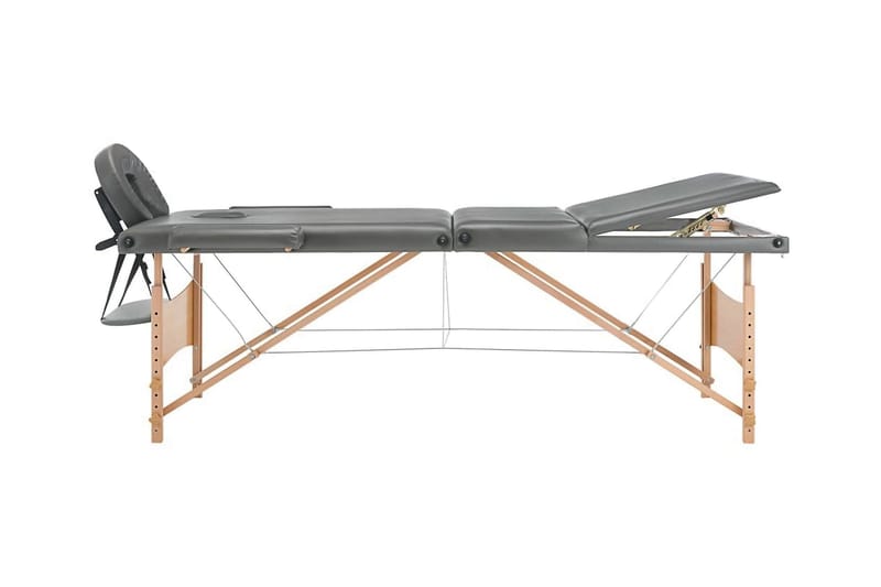 Massagebänk med 3 zoner träram antracit 186x68 cm - Grå - Kök & hushåll - Personvård & hälsa - Massage & välbefinnande - Massagebänk & massagebord