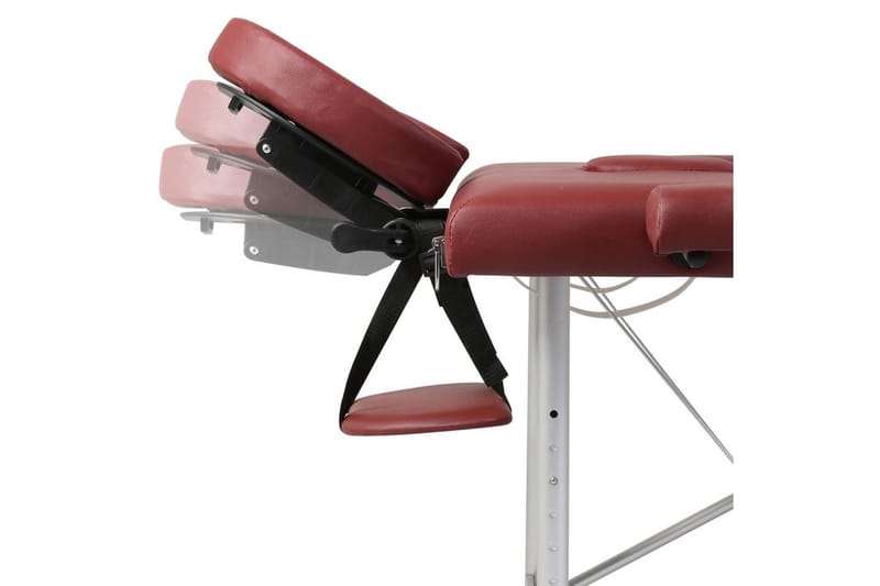 Röd hopfällbar 3-sektions massagebänk med aluminium ram - Röd - Massagebänk & massagebord